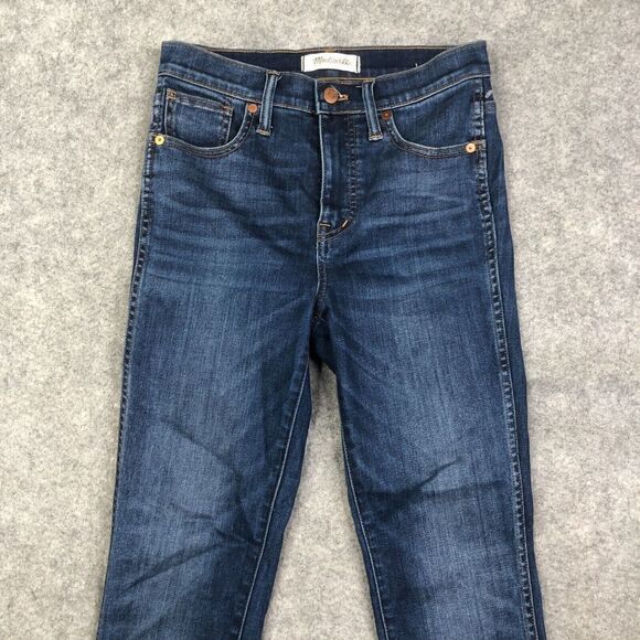 Madewell 10" High-Rise Skinny Dark Wash Blue Denim Jeans Style G7391 Size 26 - Picture 2 of 11